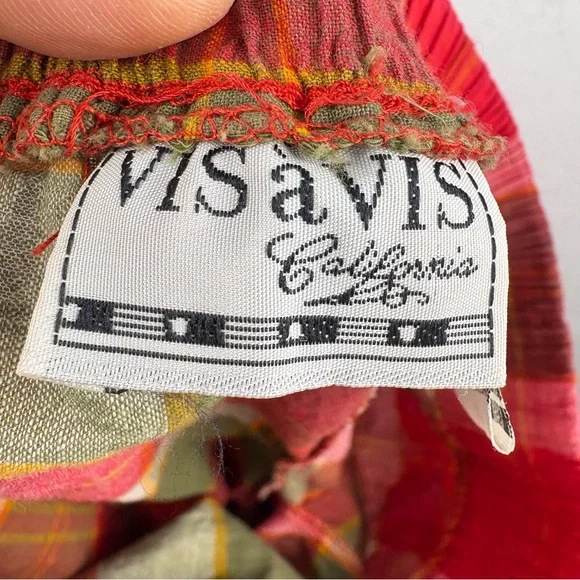 Vintage Vis a Vis Plaid Halter Top and Shorts Set Large Designer - Picture 6 of 11